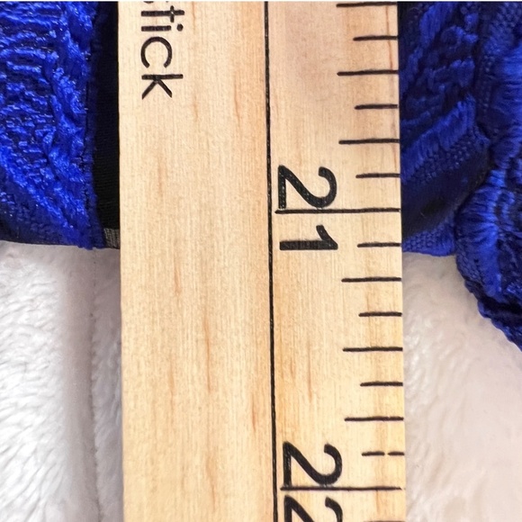 #A042 Nancy Romantic Royal Blue Sheer Mesh Geometric Top NWT XL - Picture 11 of 12